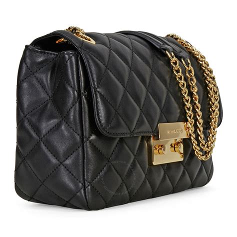 michael kors black and white tote bag|michael kors quilted bag black.